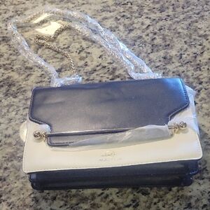 Mango Elegant Black and White Crossbody Bag